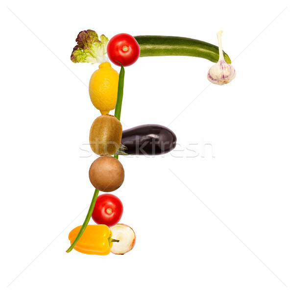 буква f различный плодов овощей полный шрифт Сток-фото © Pasiphae