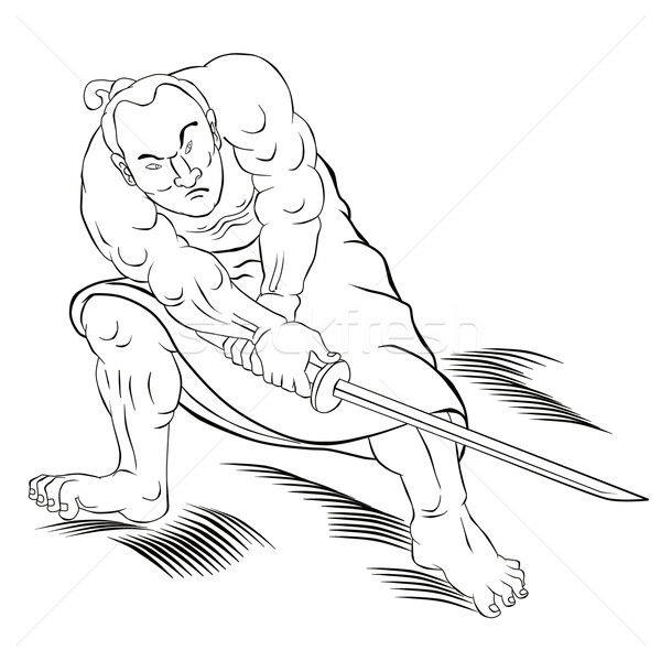 самураев воин меч иллюстрация Сток-фото © patrimonio