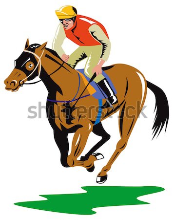 Tubylec american indian szef jazda konna konia ilustracja Zdjęcia stock © patrimonio