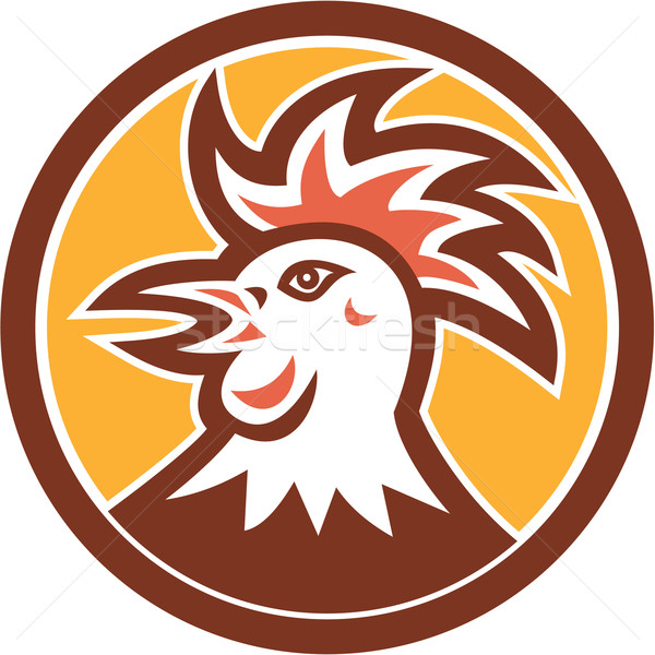 Cockerel Rooster Head Circle Retro Stock photo © patrimonio