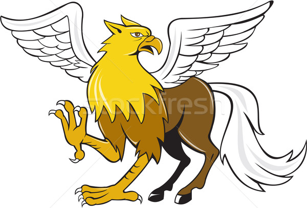 Hippogriff Prancing Isolated Cartoon Stock photo © patrimonio