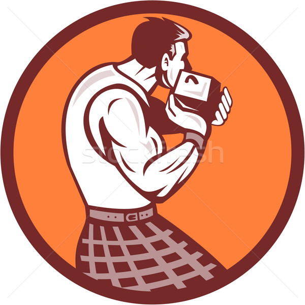 Scotsman Weight Throw Circle Retro Stock photo © patrimonio