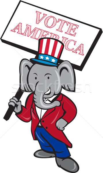 Republican Elephant Mascot Vote America Cartoon Stock photo © patrimonio