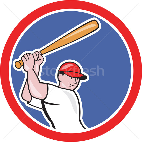 Baseball Player Batting Circle Cartoon Stock photo © patrimonio