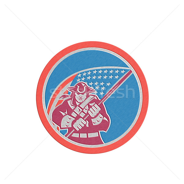 Metalen amerikaanse patriot vlag cirkel Stockfoto © patrimonio