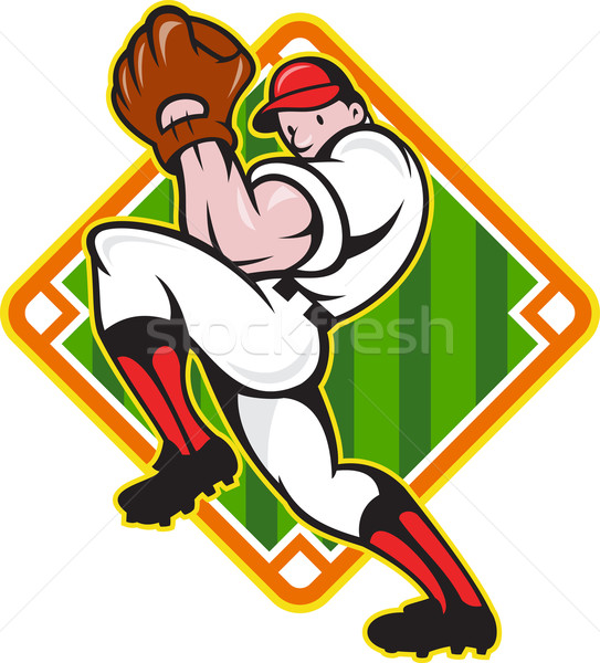 Baseball Pitcher Player Pitching Diamond Stock photo © patrimonio