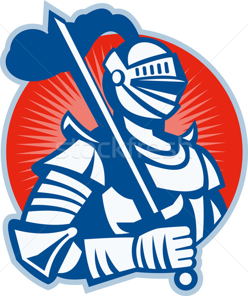 騎士 充分 盔甲 劍 復古 插圖 商業照片 © patrimonio