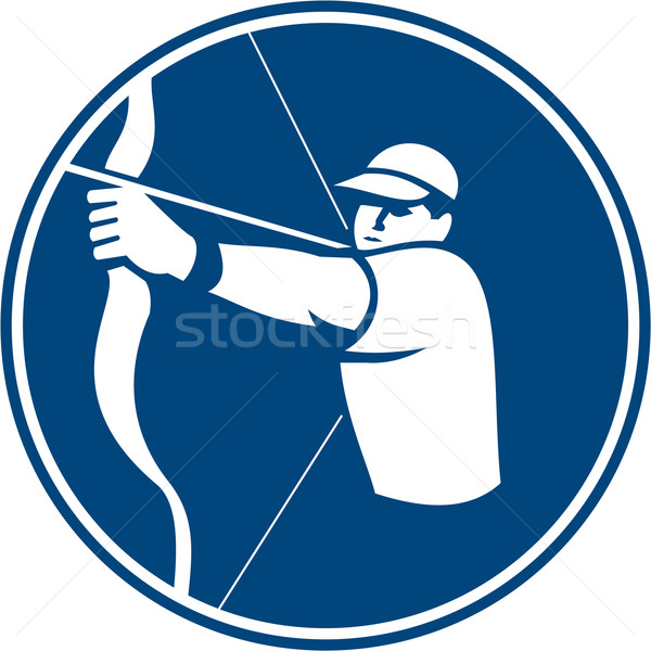 łucznik łuk arrow kółko ikona ilustracja Zdjęcia stock © patrimonio