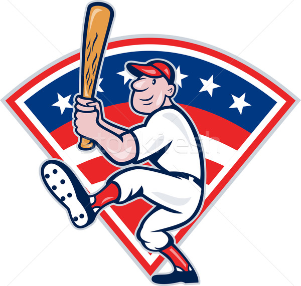 American Baseball Player Batting Cartoon Stock photo © patrimonio