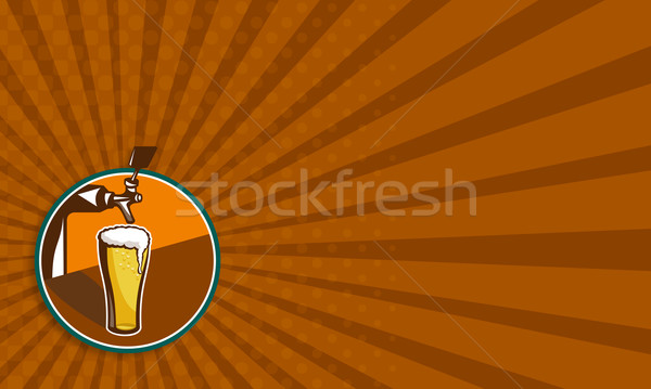 Bière pinte verre robinet rétro Photo stock © patrimonio