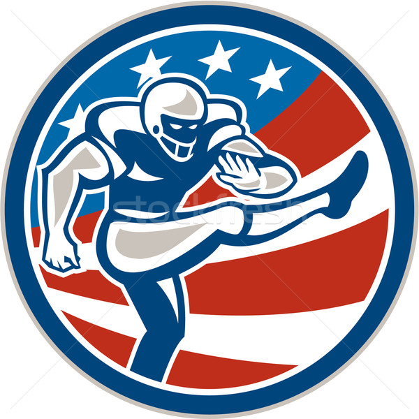 American Football Placekicker Circle Retro Stock photo © patrimonio