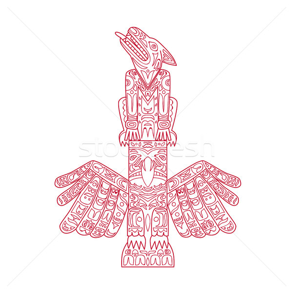 Lup vultur pol mazgalitura artă ilustrare Imagine de stoc © patrimonio
