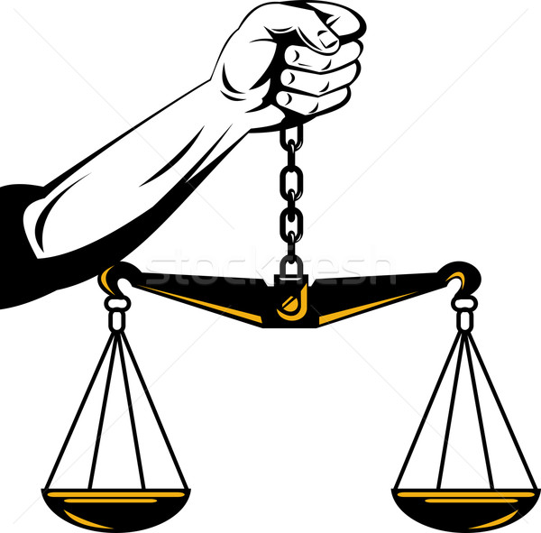 Hand Holding Scales of Justice Stock photo © patrimonio