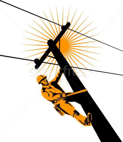 Stock photo: Power Lineman Electrician