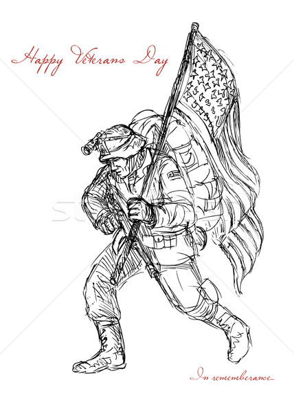 American Veterans Day Remembrance Greeting Card Stock photo © patrimonio