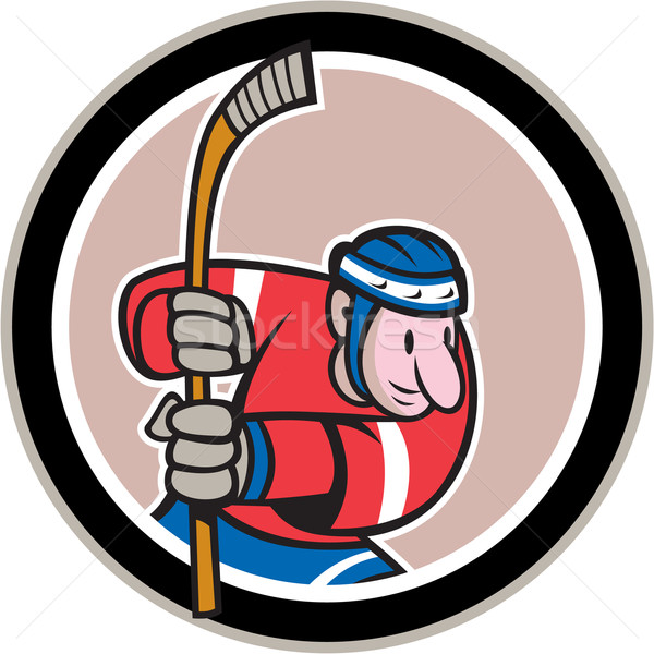 Field Hockey Player With Stick Cartoon Stock photo © patrimonio