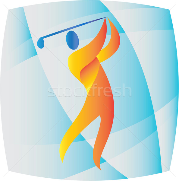 Golfer aus Golf Platz Retro Illustration Stock foto © patrimonio