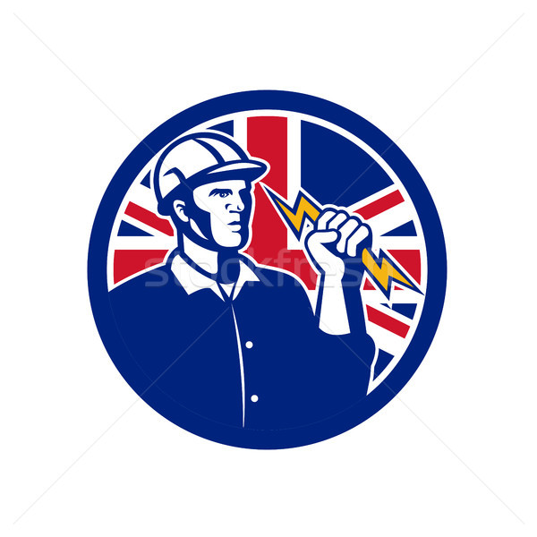 Britânico poder union jack bandeira ícone estilo retro Foto stock © patrimonio