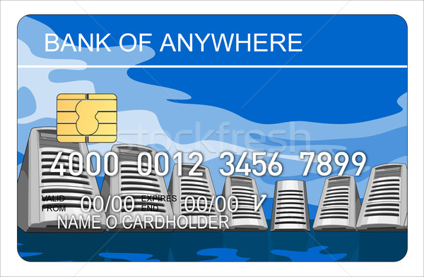 Card de credit ilustrare cip calculator orizont proiect Imagine de stoc © patrimonio