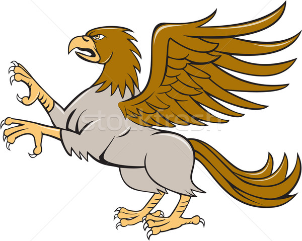 Hippogriff Prancing Side Isolated Cartoon Stock photo © patrimonio