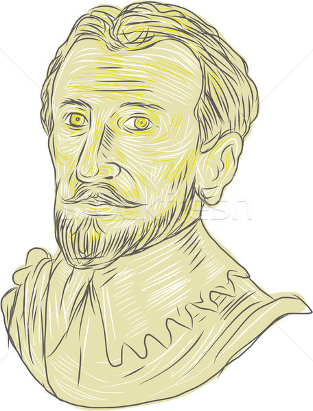 15th Century Spanish Explorer Bust Drawing Stock photo © patrimonio