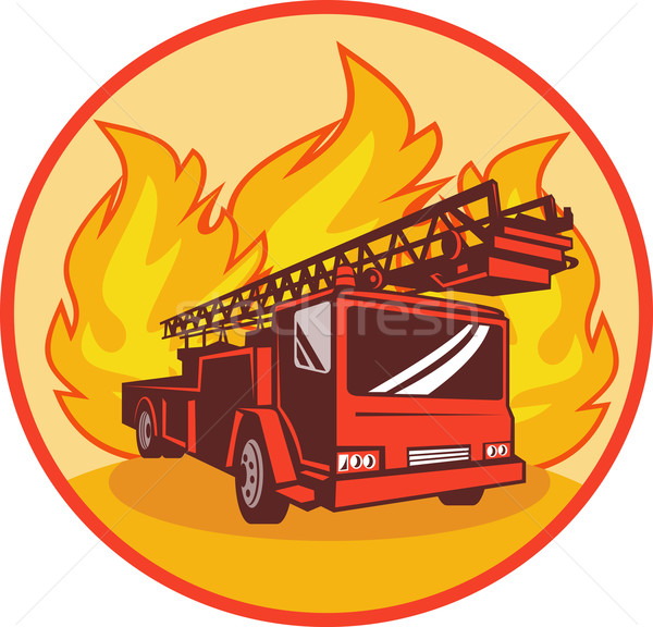 Fire truck or engine appliance with flames  Stock photo © patrimonio