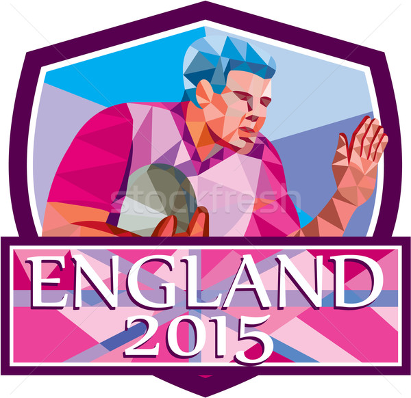 Rugby Player Fend Off England 2015 Low Polygon Stock photo © patrimonio