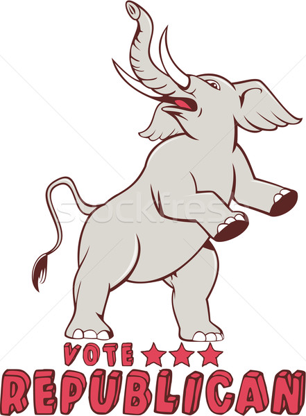Głosowania republikański słoń maskotka cartoon ilustracja Zdjęcia stock © patrimonio