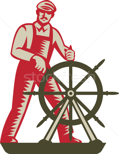 Sea captain at the helm  Stock photo © patrimonio