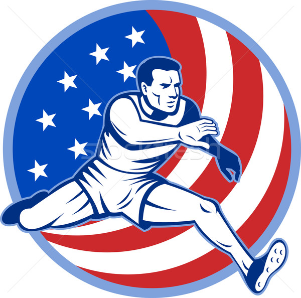 track and field athlete jumping stars and stripes Stock photo © patrimonio