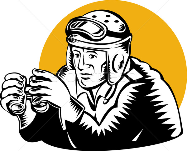 военных цистерна командир бинокль иллюстрация оранжевый Сток-фото © patrimonio