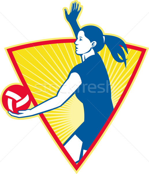 Voleibol jogador bola lado ilustração feminino Foto stock © patrimonio