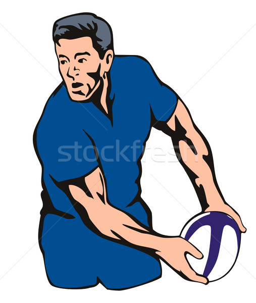 Rugby player passing ball Stock photo © patrimonio