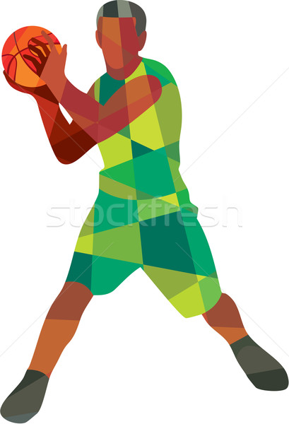 Basketball Player Ball In Action Low Polygon Stock photo © patrimonio