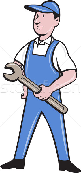 Repairman Holding Spanner Cartoon  Stock photo © patrimonio