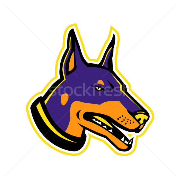 Doberman kutya kabala ikon illusztráció fej Stock fotó © patrimonio