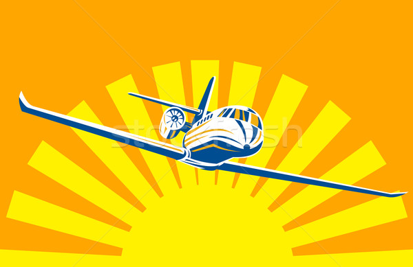 Corporate jet vliegtuigen illustratie vol vlucht Stockfoto © patrimonio