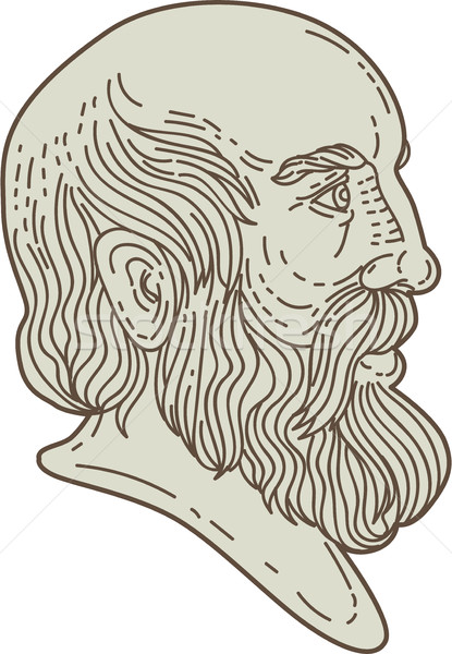 Plato Greek Philosopher Head Mono Line Stock photo © patrimonio