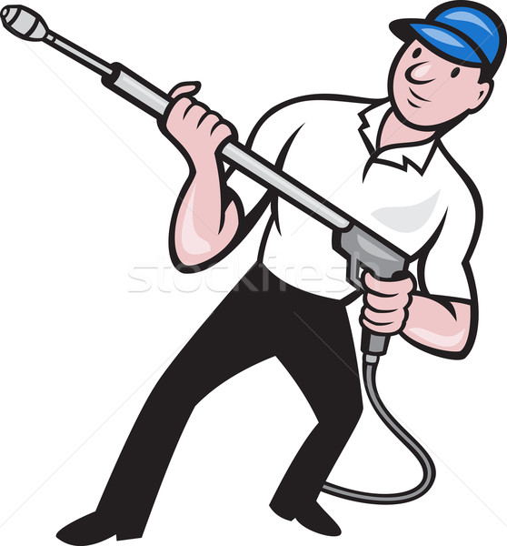 Power Washing Pressure Water Blaster Worker Stock photo © patrimonio