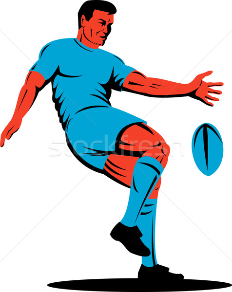 rugby player kicking the ball Stock photo © patrimonio