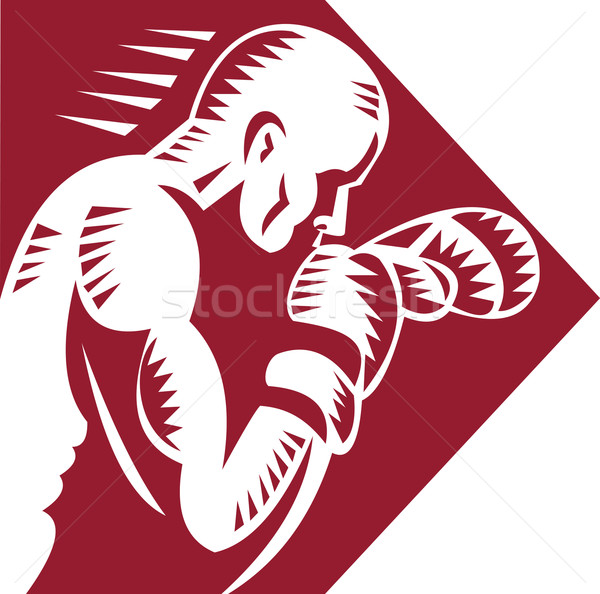 Boxing punching and jabbing side view Stock photo © patrimonio