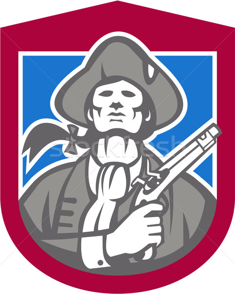 Americano patriota escudo retro ilustração pistola Foto stock © patrimonio