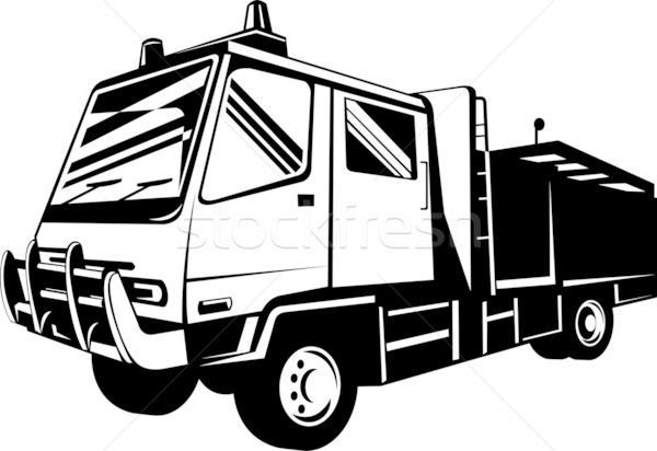 Wóz strażacki urządzenie ilustracja strona odizolowany biały Zdjęcia stock © patrimonio