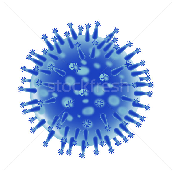 Niebieski grypa wirusa struktury odizolowany biały Zdjęcia stock © patrimonio