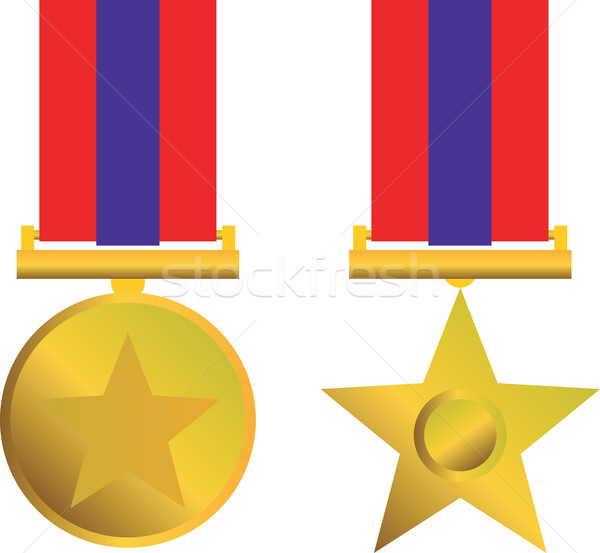 Zdjęcia stock: Wojskowych · medal · cześć · odizolowany · ilustracja