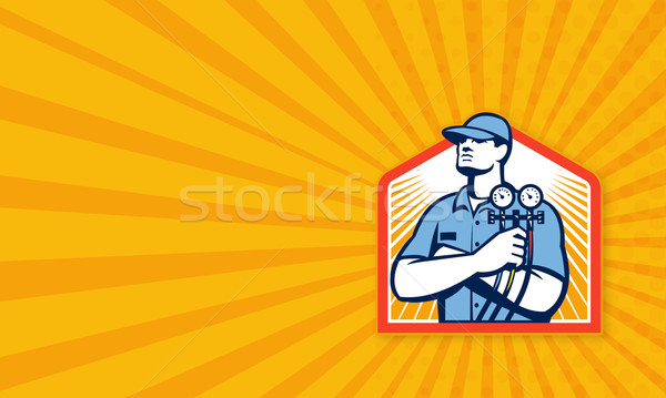 Refrigeration Air Conditioning Mechanic Front Stock photo © patrimonio