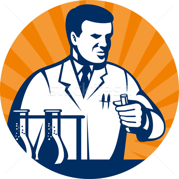 Scientist with laboratory apparatus test tube Stock photo © patrimonio