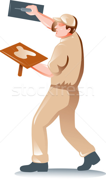 Handlowiec pracownika ilustracja człowiek budowy mężczyzna Zdjęcia stock © patrimonio