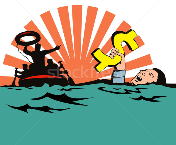Man Sinking Dollar Sign Stock photo © patrimonio