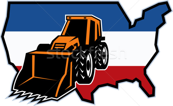 mechanical digger with map of united states Stock photo © patrimonio